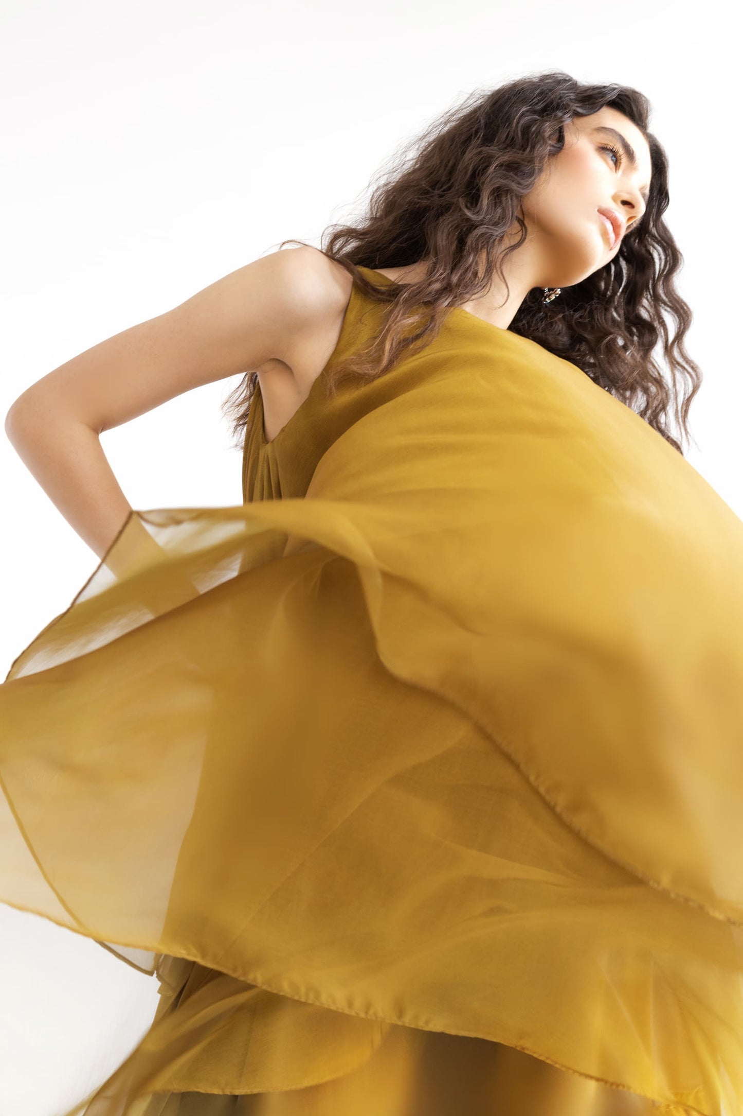 LAYERED SLEEVELESS CHIFFON DRESS