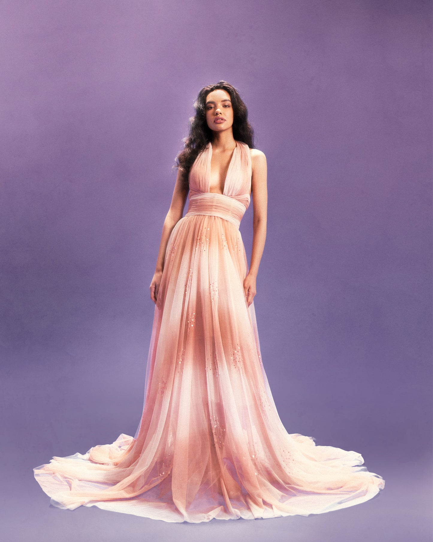 HALTER NECK ROSE DRESS