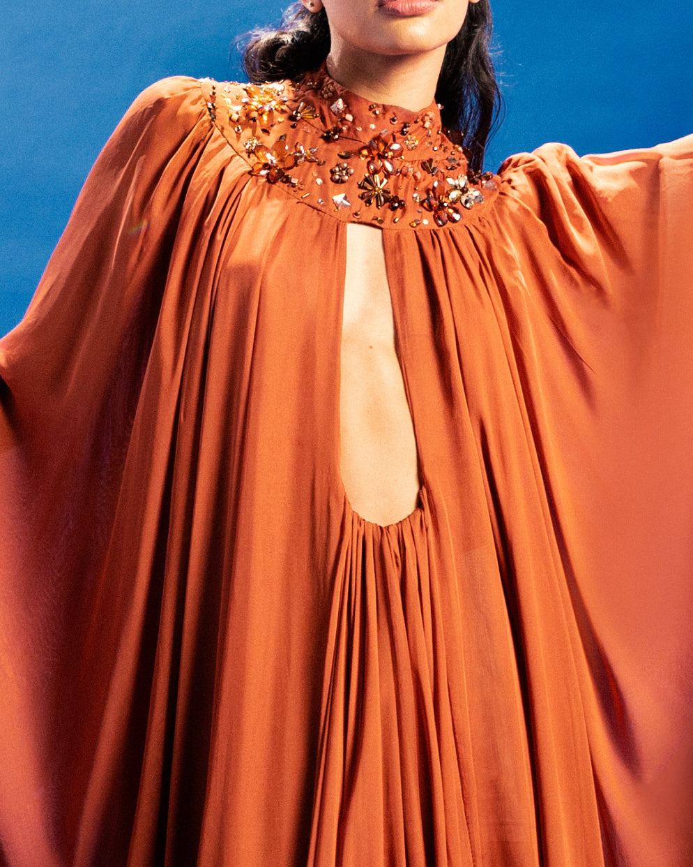 HIGH-NECK LONG DRESS