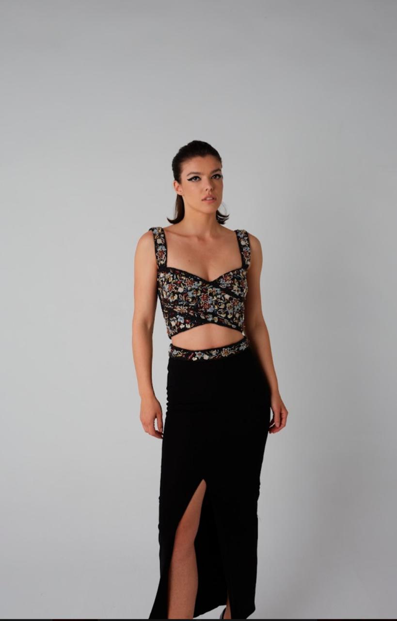 EMBRIODERED CROPPED BODICE