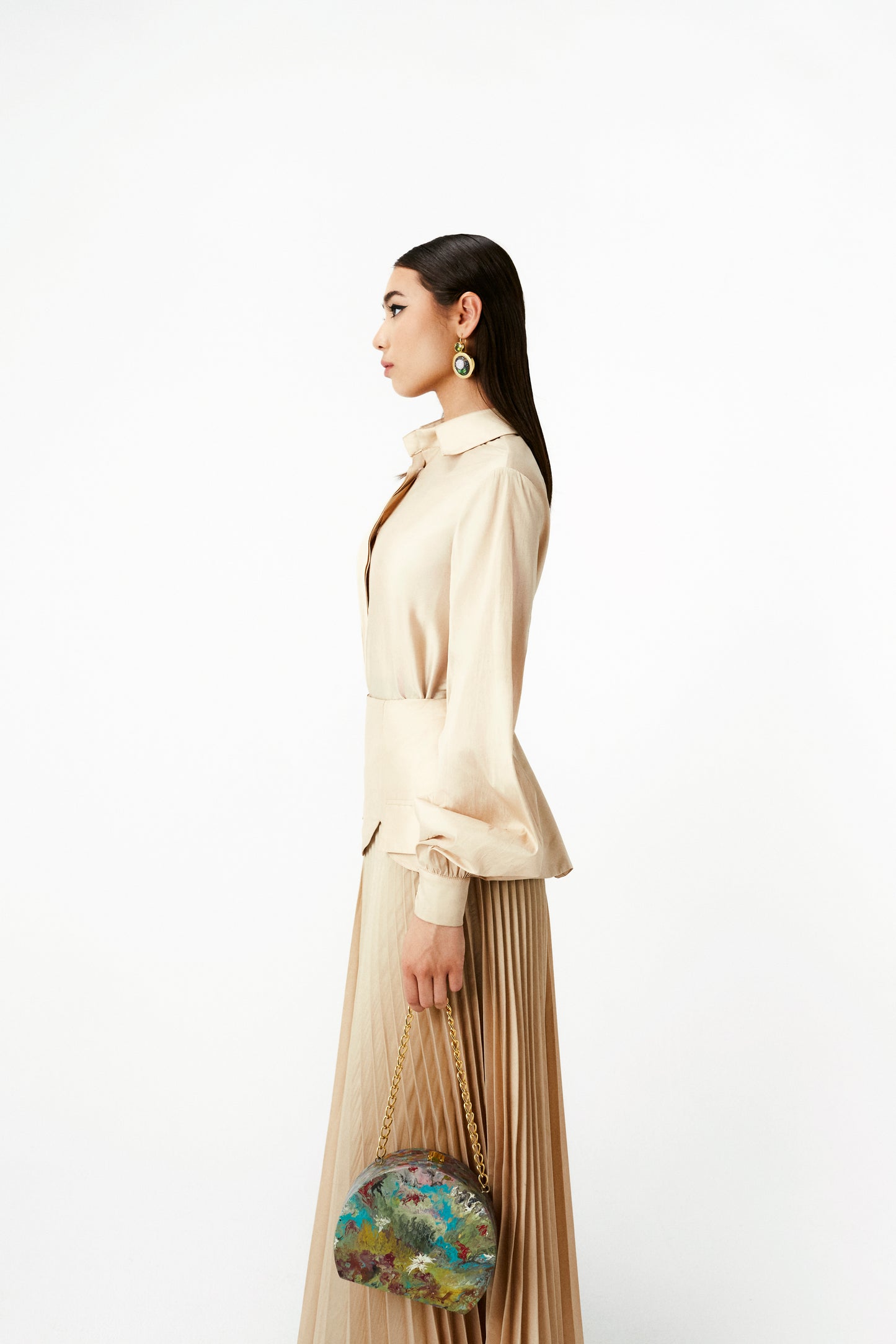 LONG PLEATED SKIRT