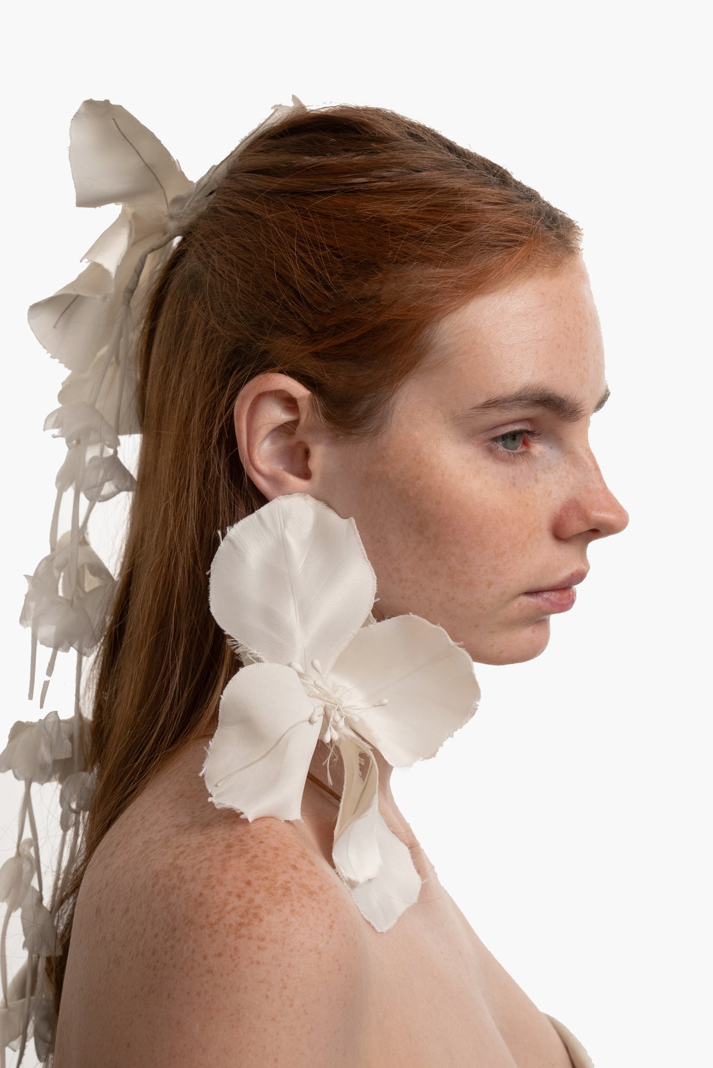 TAFFETA FLOWER EARRINGS