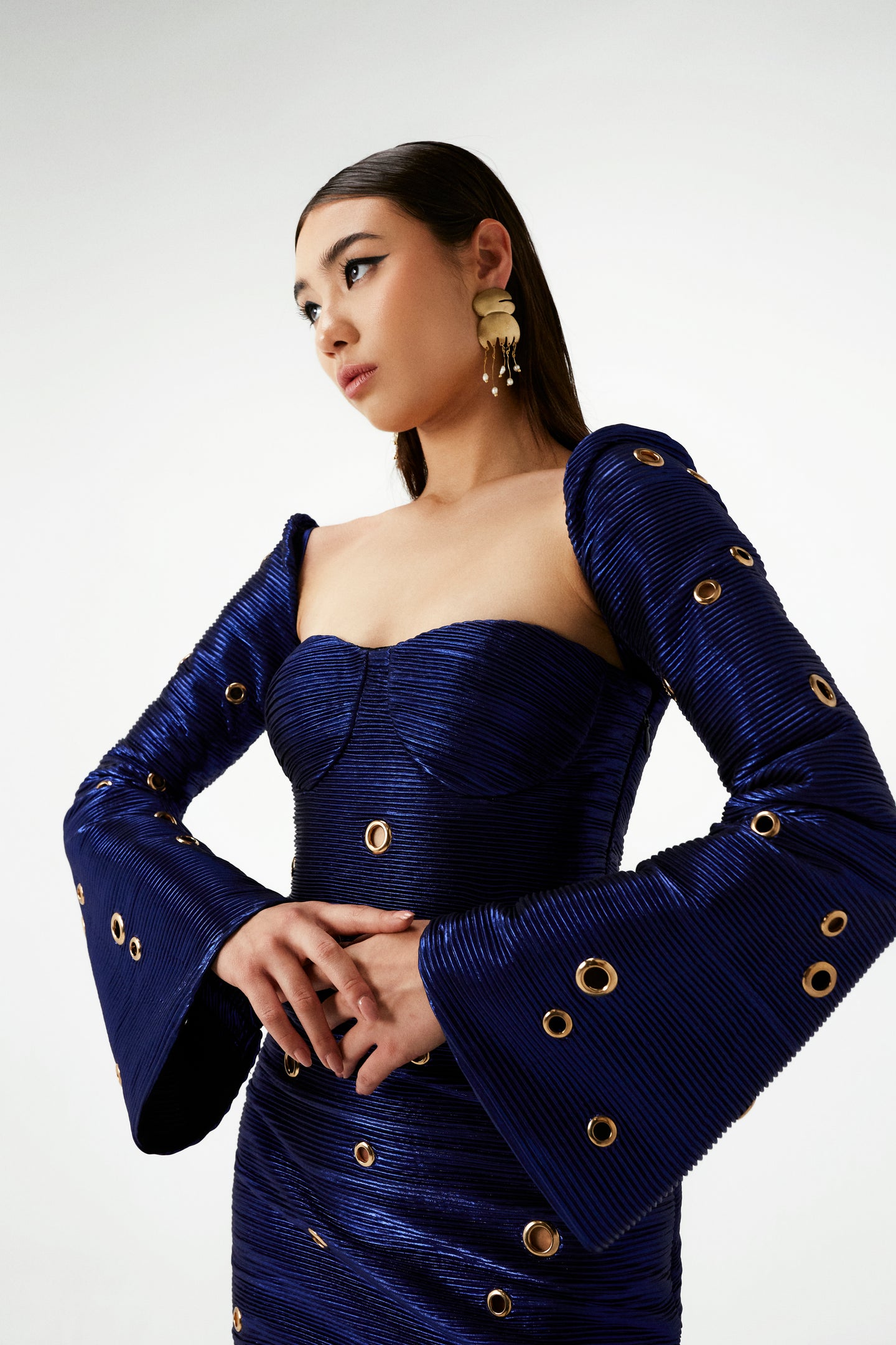 PLEATED DISCO DRESS