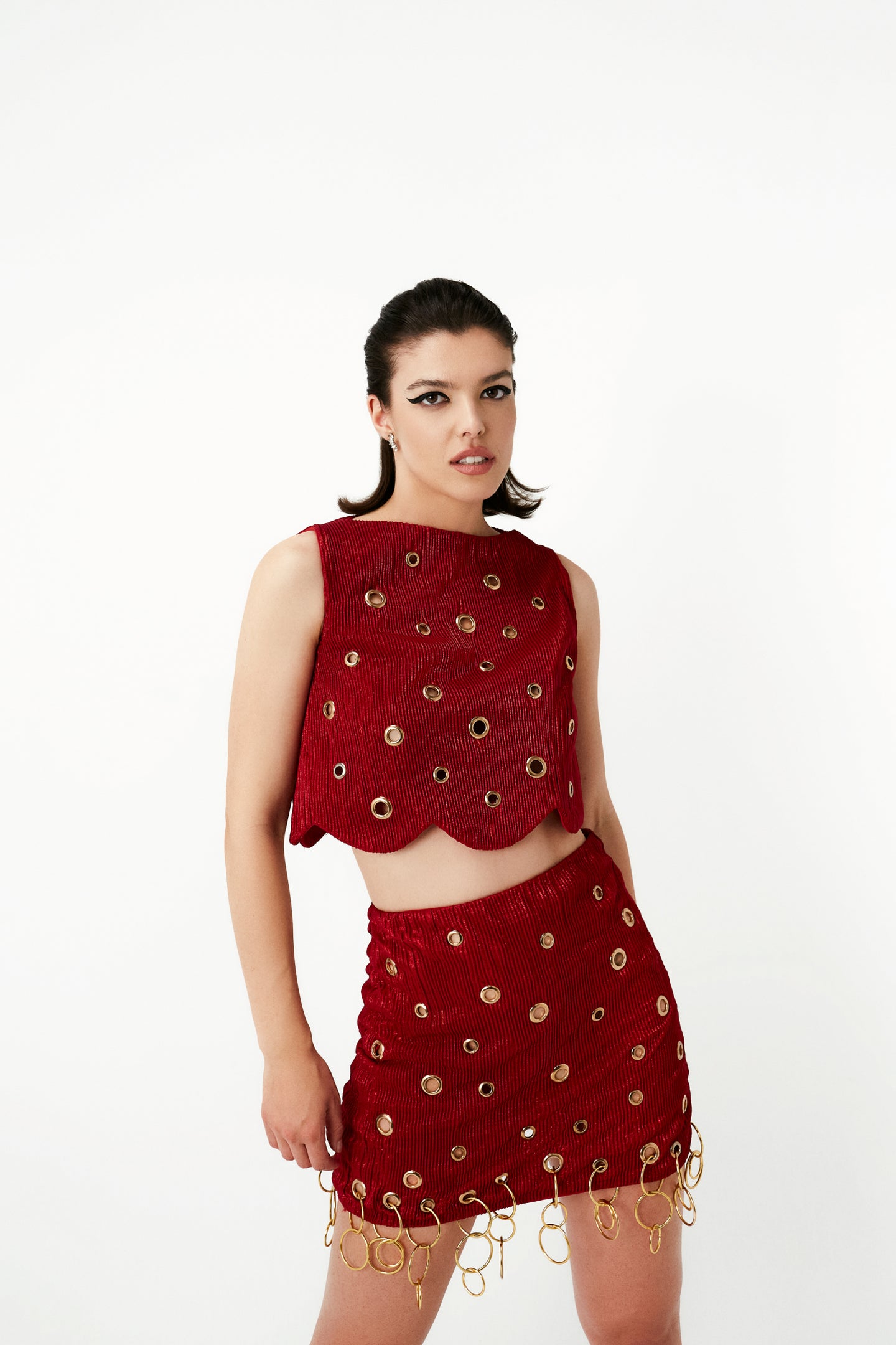 PLEATED DISCO SKIRT