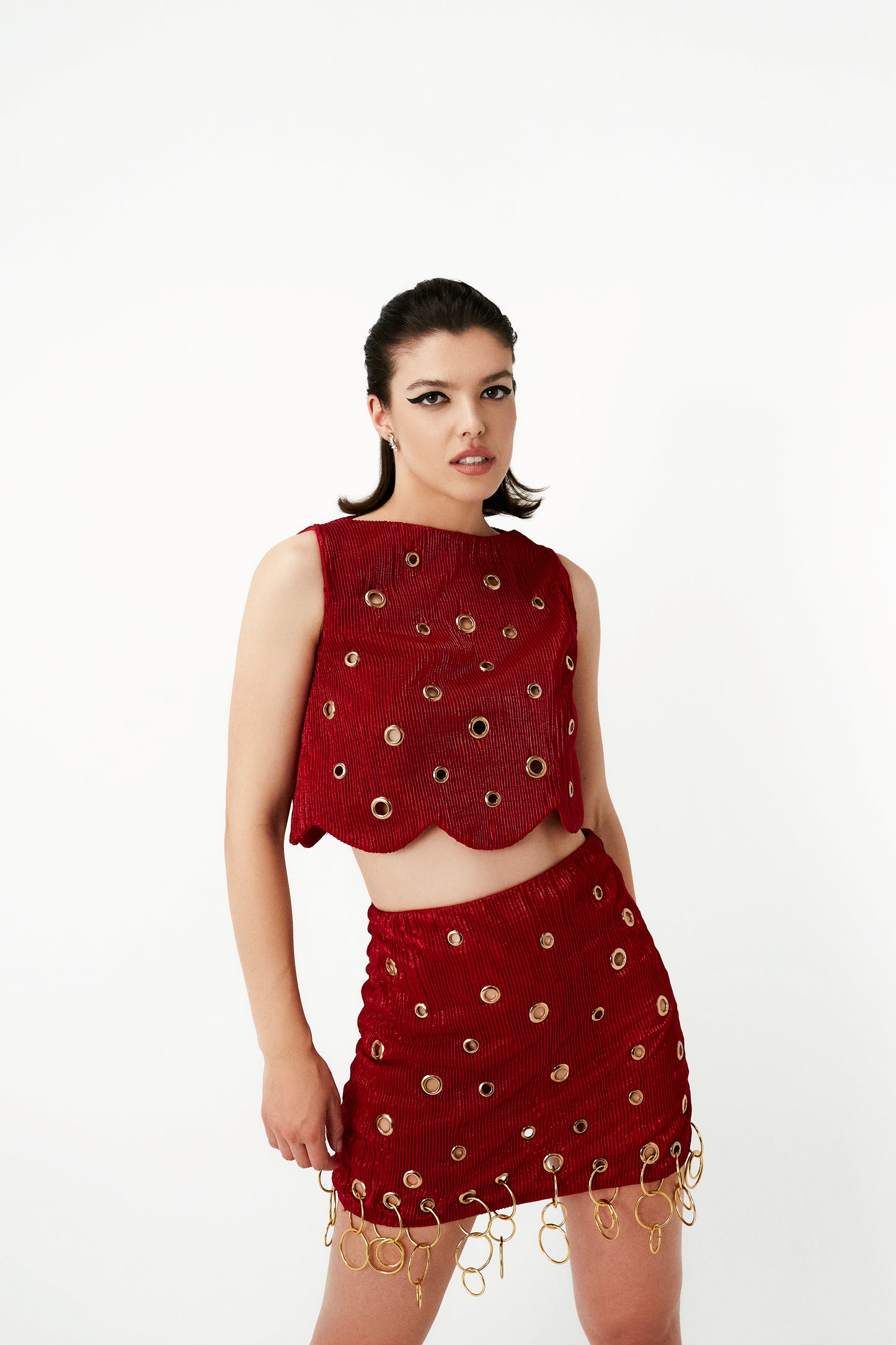 PLEATED DISCO TOP