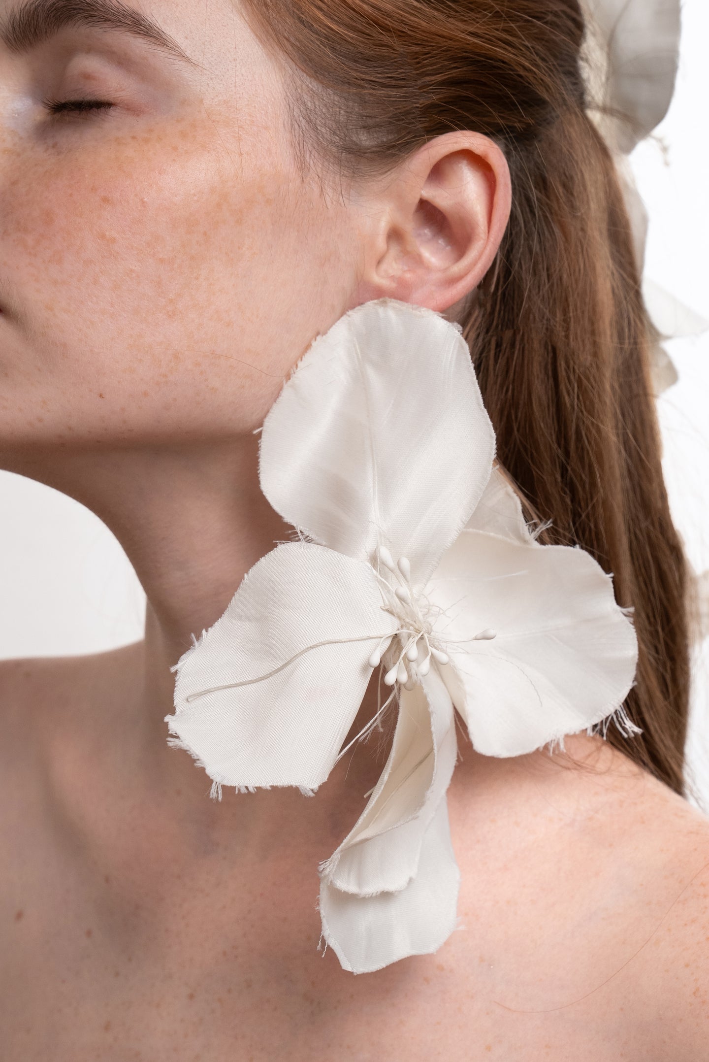 TAFFETA FLOWER EARRINGS
